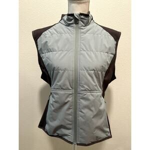 Bass Outdoor Women's Hybrid Sleeveless Side-Panel Vest, Silver Blue Forged Iron